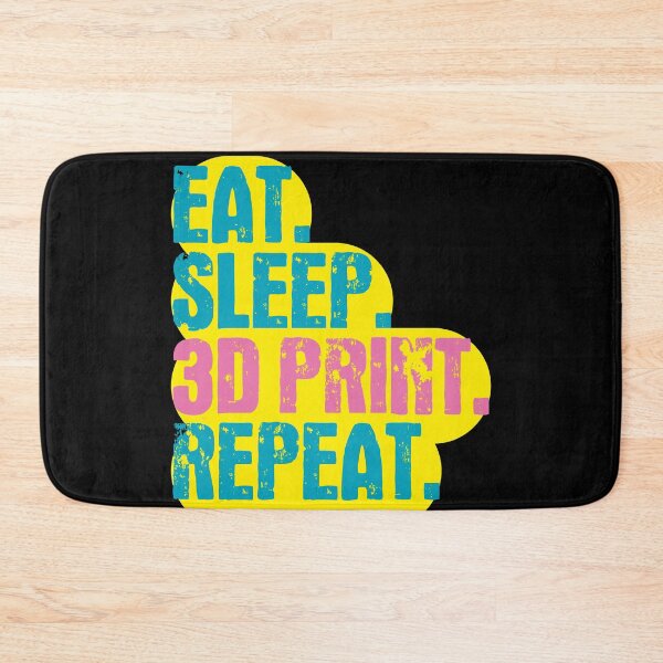 Item preview, Eat Sleep 3D Print Repeat - Funny Retro Vintage Colors Typography Satire designed and sold by FunnyHomeQuotes.