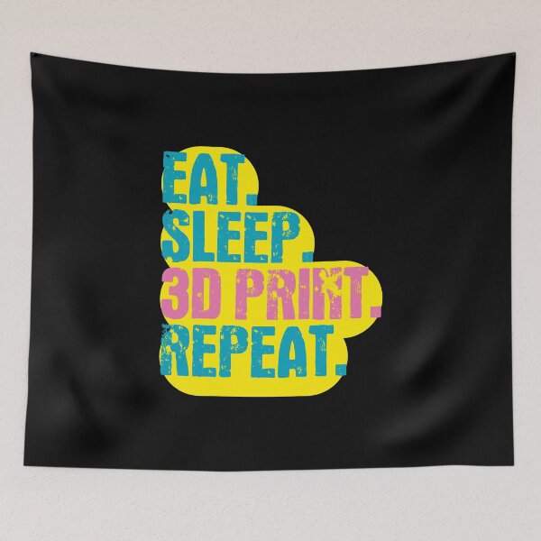 Item preview, Eat Sleep 3D Print Repeat - Funny Retro Vintage Colors Typography Satire designed and sold by FunnyHomeQuotes.