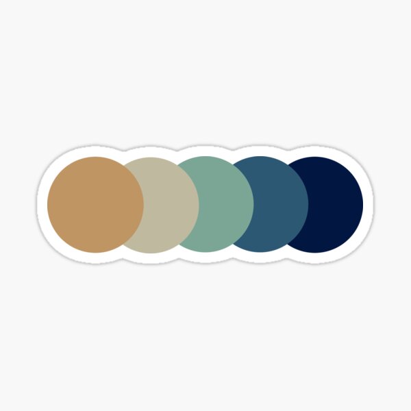 The Great Wave Colour Palette Sticker By Nelly137 Redbubble