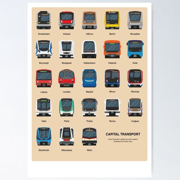 Item preview, Europe Capital City Metros designed and sold by CarefulCharlie.