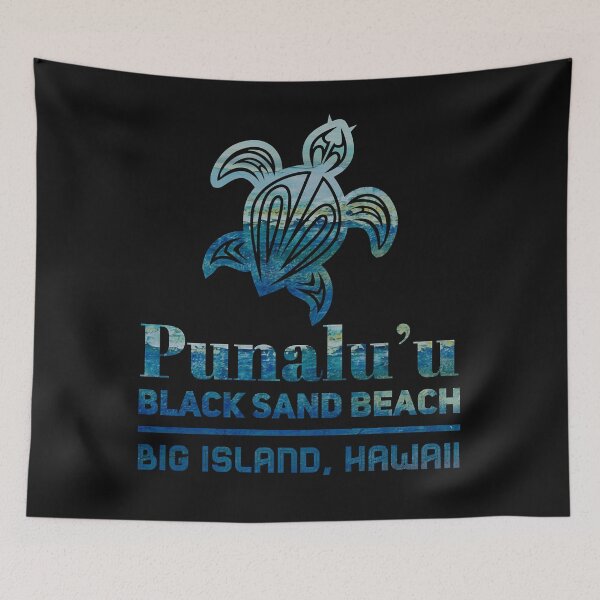 Item preview, Punaluu Black Sand Beach Turtle Classic designed and sold by TINADAWKINS.