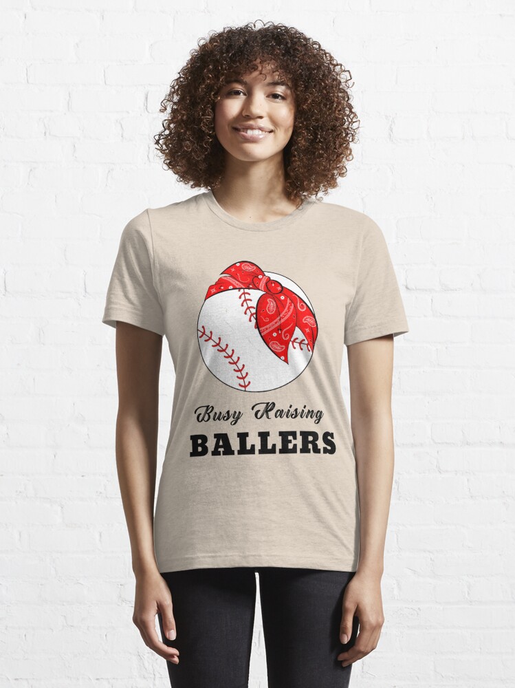 Baseball Shirt Women Busy Raising Ballers Shirt Funny Baseball Mom Short  Sleeve Tee Top at  Women’s Clothing store