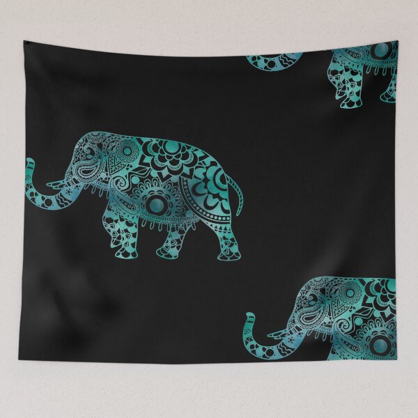 Item preview, Teal Watercolor Elephant Mandala designed and sold by Haynes Mast.