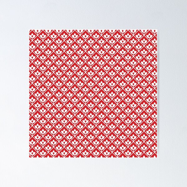 Item preview, Diamond leaf pattern in red designed and sold by creativepine.