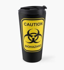 Caution Biohazard Sign - Yellow & Black - Rectangular Travel Mug