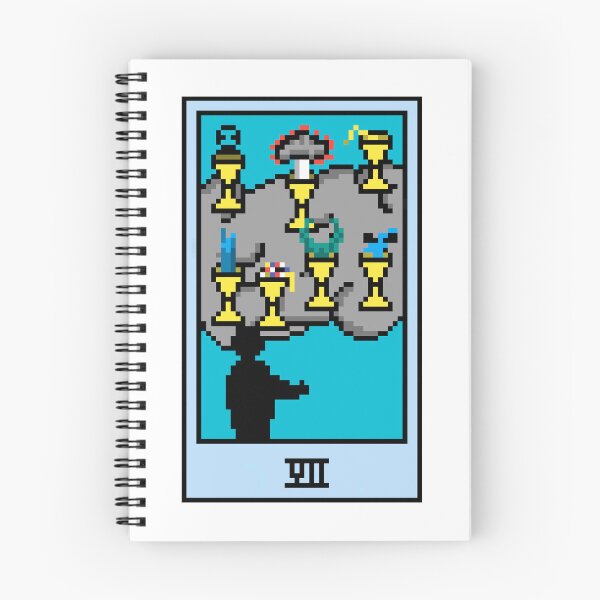 Item preview, Wait, is this pixel art tarot? White - Minor Arcana 'Seven of Cups' (Design for T-shirt, stickers and other accessories) designed and sold by Pixel Waite.