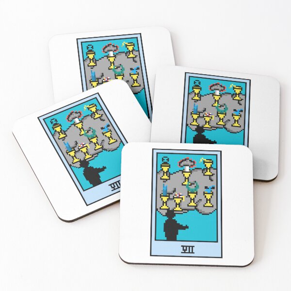 Item preview, Wait, is this pixel art tarot? White - Minor Arcana 'Seven of Cups' (Design for T-shirt, stickers and other accessories) designed and sold by Pixel Waite.