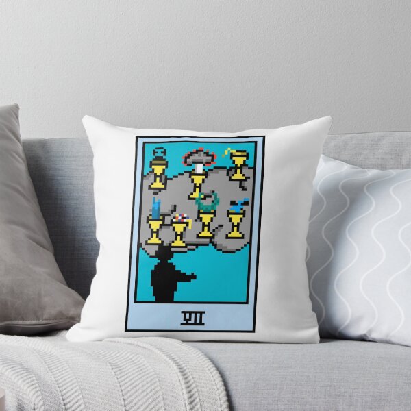 Item preview, Wait, is this pixel art tarot? White - Minor Arcana 'Seven of Cups' (Design for T-shirt, stickers and other accessories) designed and sold by Pixel Waite.