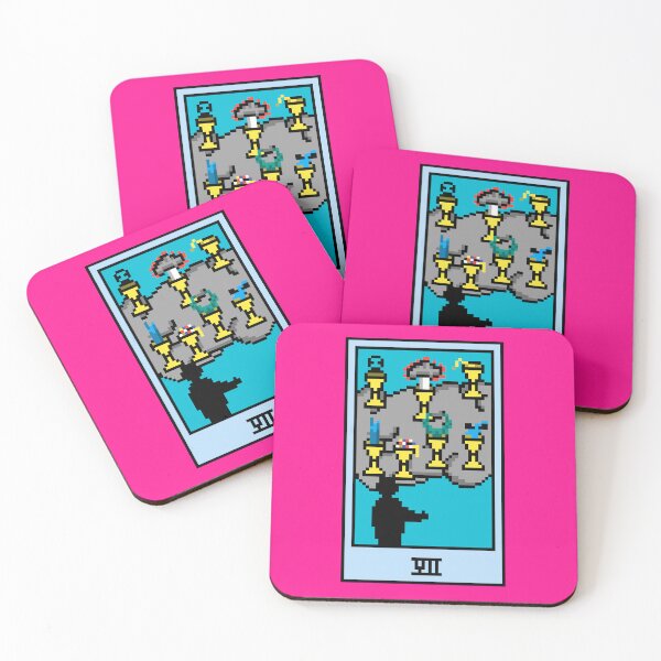 Item preview, Wait, is this pixel art tarot? Pink - Minor Arcana 'Seven of Cups' (Design for T-shirt, stickers and other accessories) designed and sold by Pixel Waite.