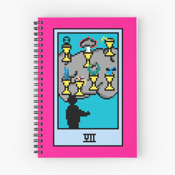 Item preview, Wait, is this pixel art tarot? Pink - Minor Arcana 'Seven of Cups' (Design for T-shirt, stickers and other accessories) designed and sold by Pixel Waite.