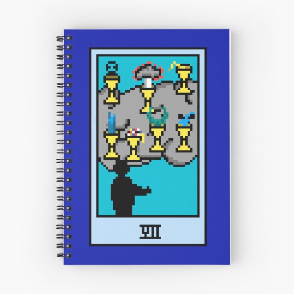 Item preview, Wait, is this pixel art tarot? Blue - Minor Arcana 'Seven of Cups' (Design for T-shirt, stickers and other accessories) designed and sold by Pixel Waite.