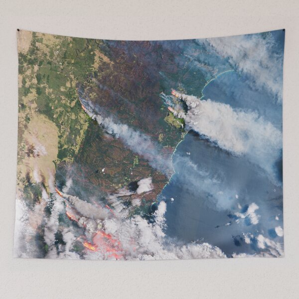 Item preview, Smoke and flames in Australia captured from space designed and sold by Raureif.
