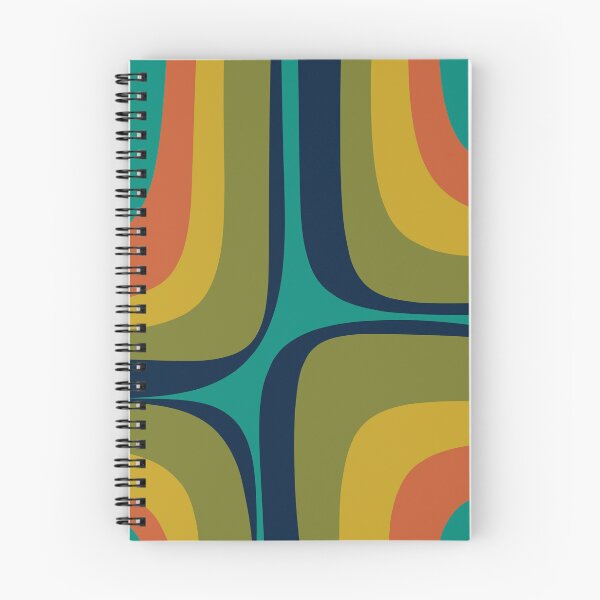 Item preview, Retro Groove Pattern in Midcentury Modern Teal Blue Olive Green Mustard Orange designed and sold by kierkegaard.