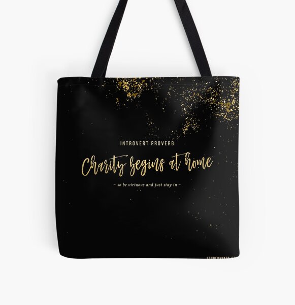 Charity Begins at Home All Over Print Tote Bag