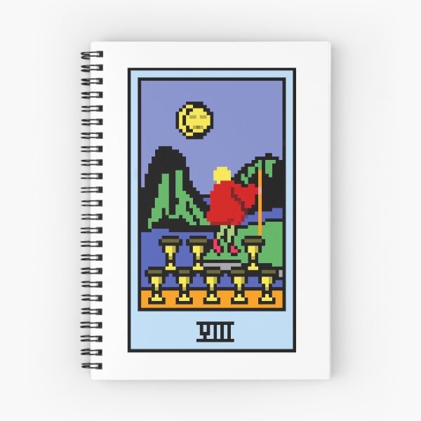 Item preview, Wait, is this pixel art tarot? White - Minor Arcana 'Eight of Cups' (Design for T-shirt, stickers and other accessories) designed and sold by Pixel Waite.
