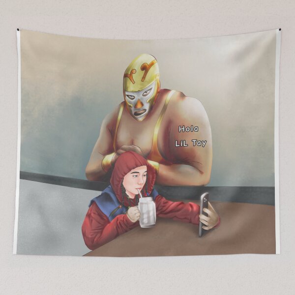 Item preview, LiL Tay brings U this large print custom "Hola"  tribute 2 the Mexican Lucha libre culture designed and sold by lil tay .