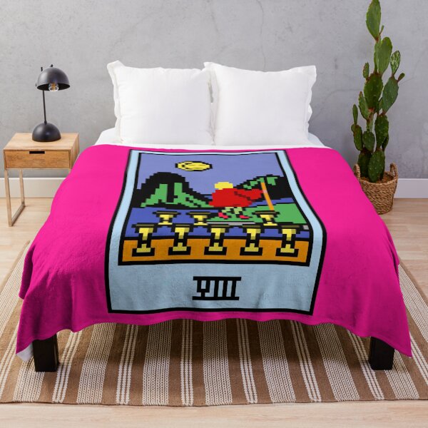Item preview, Wait, is this pixel art tarot? Pink - Minor Arcana 'Eight of Cups' (Design for T-shirt, stickers and other accessories) designed and sold by Pixel Waite.