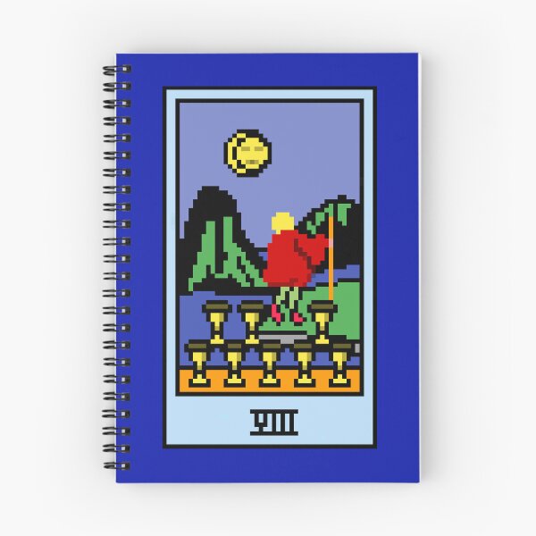 Item preview, Wait, is this pixel art tarot? Blue - Minor Arcana 'Eight of Cups' (Design for T-shirt, stickers and other accessories) designed and sold by Pixel Waite.