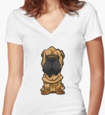 Shar Pei Women's Fitted V-Neck T-Shirt