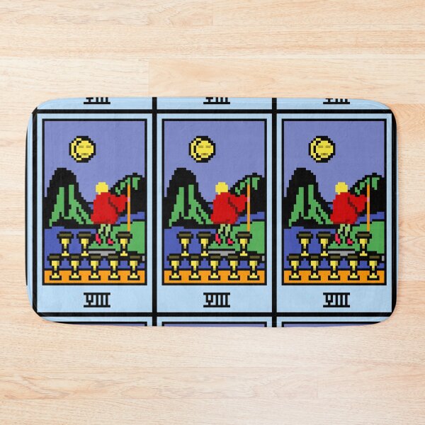 Item preview, Wait, is this pixel art tarot? Green - Minor Arcana 'Eight of Cups' (Design for T-shirt, stickers and other accessories) designed and sold by Pixel Waite.