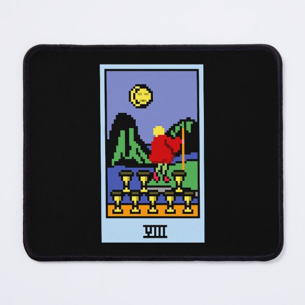 Item preview, Wait, is this pixel art tarot? Black - Minor Arcana 'Eight of Cups' (Design for T-shirt, stickers and other accessories) designed and sold by Pixel Waite.