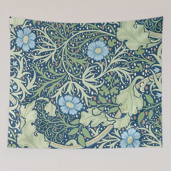 Item preview, William Morris Seaweed pattern, Victorian ,Blue , Green, Floral , Leaves, Art Nouveau, vintage, wallpaper, Morris, arts and crafts, ,William Morris artist,  textile pattern, designed and sold by Tamas Das.