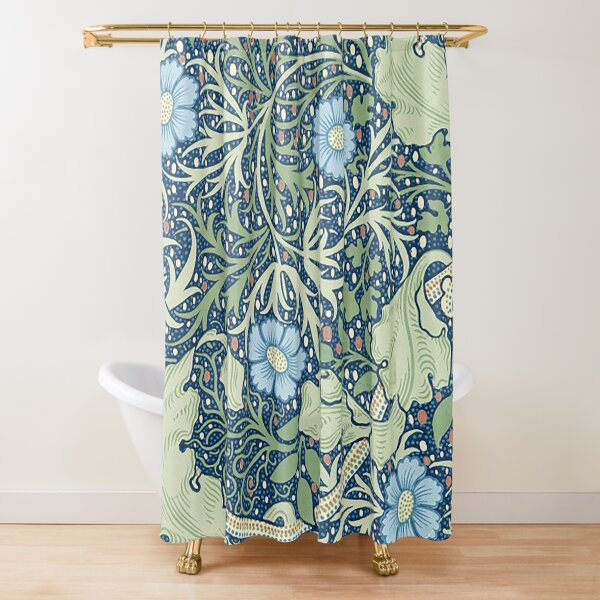 Artikel-Vorschau von Seetangmuster von William Morris, viktorianisch, blau, grün, geblümt, Blätter, Jugendstil, Vintage, Tapete, Morris, Kunsthandwerk, Künstler von William Morris, Textilmuster,, designt und verkauft von Tamas Das.