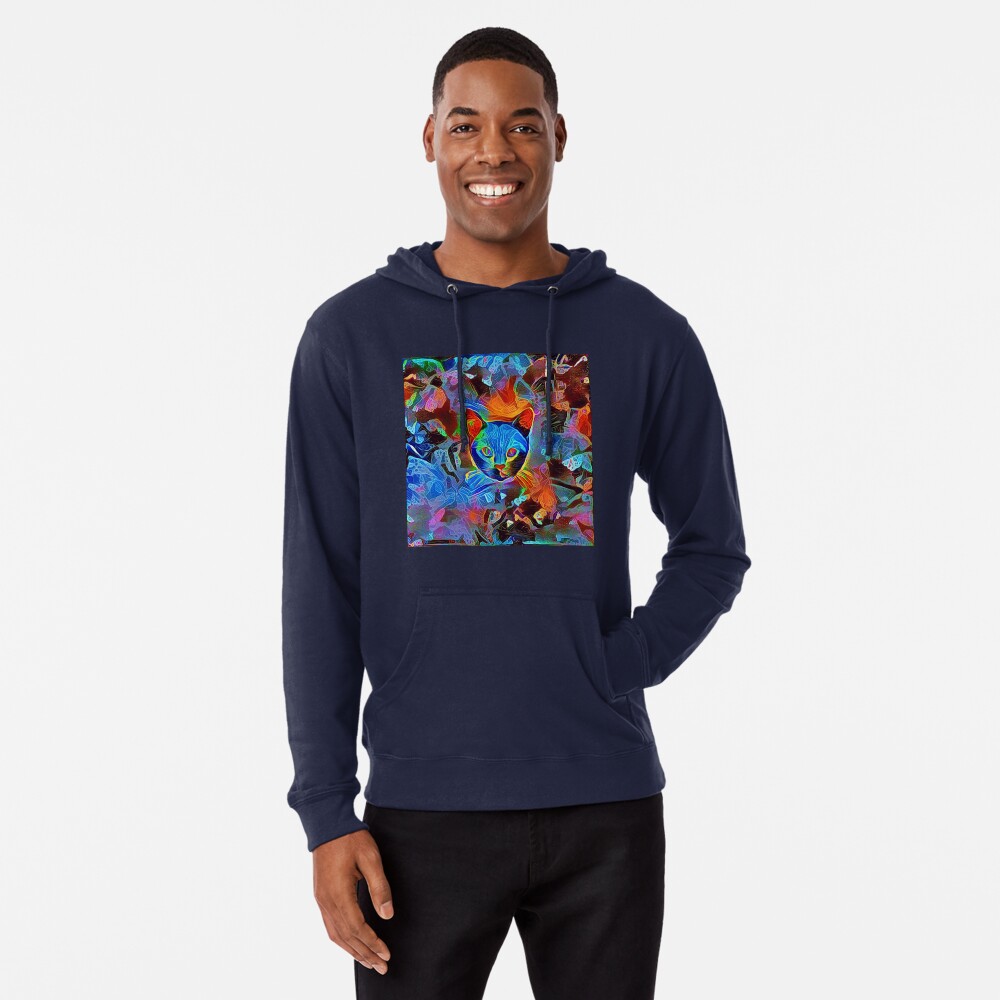 Black cat Lightweight Hoodie