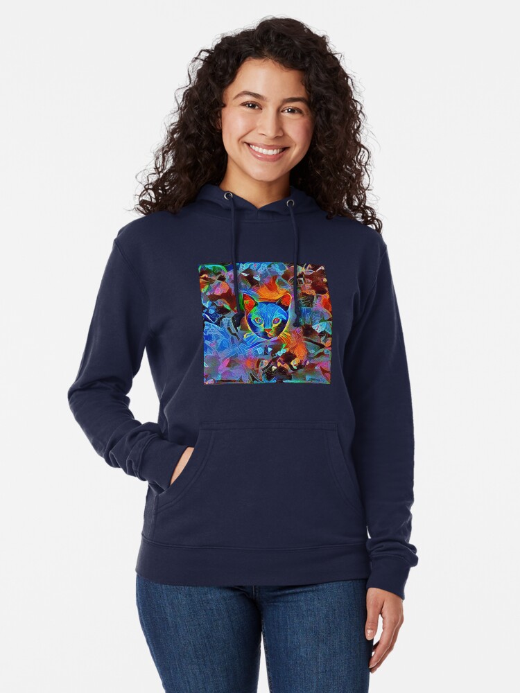 Alternate view of Black cat Lightweight Hoodie