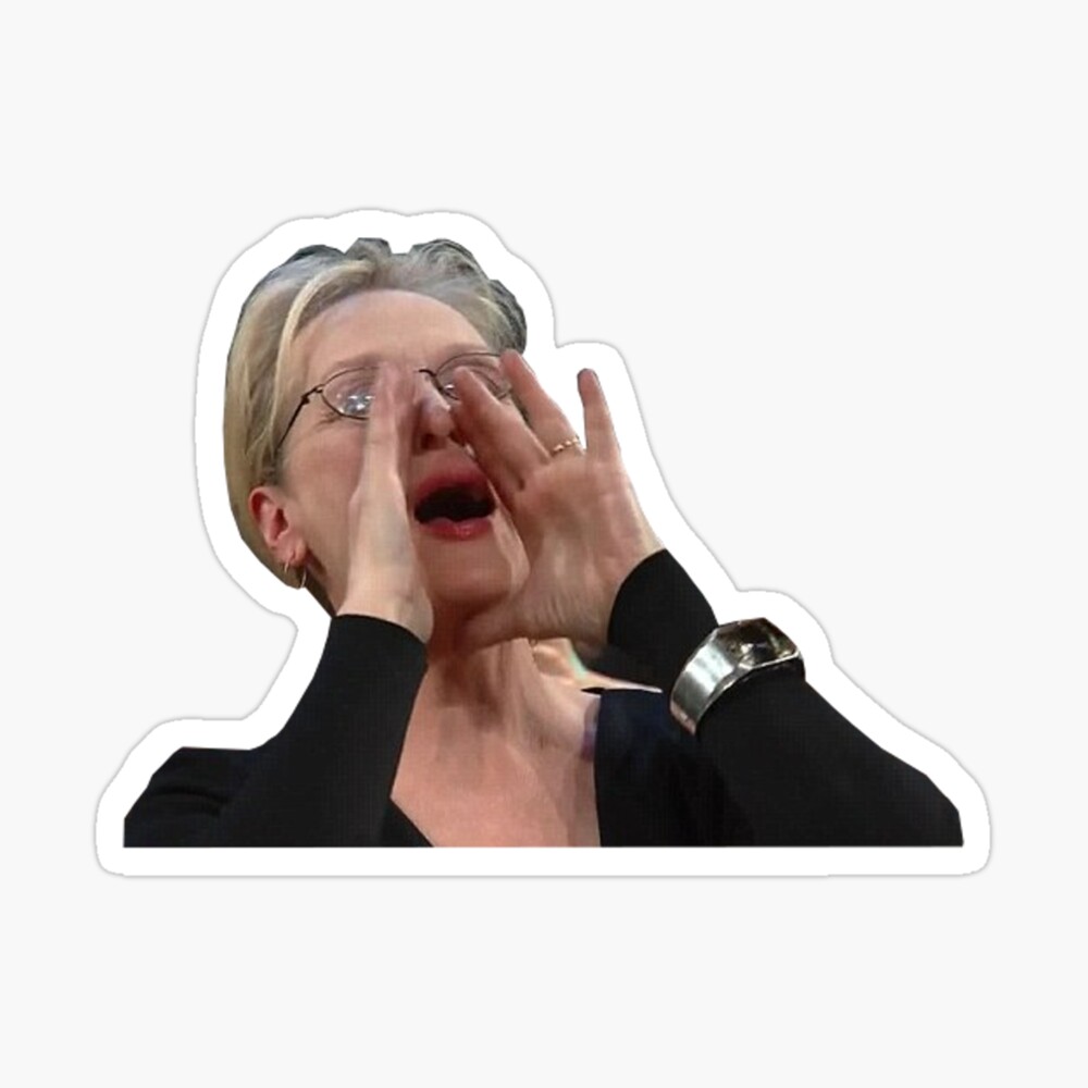 Meryl Streep Yelling Greeting Card By Alessandrab719 Redbubble