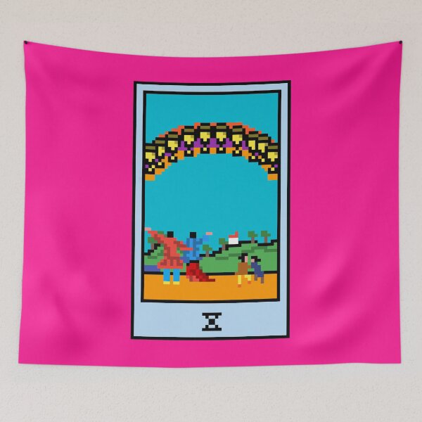 Item preview, Wait, is this pixel art tarot? Pink - Minor Arcana 'Ten of Cups' (Design for T-shirt, stickers and other accessories) designed and sold by Pixel Waite.