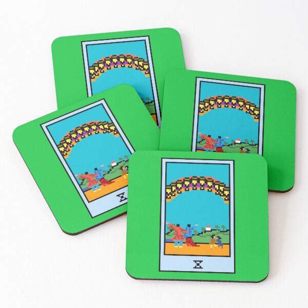 Item preview, Wait, is this pixel art tarot? Green - Minor Arcana 'Ten of Cups' (Design for T-shirt, stickers and other accessories) designed and sold by Pixel Waite.