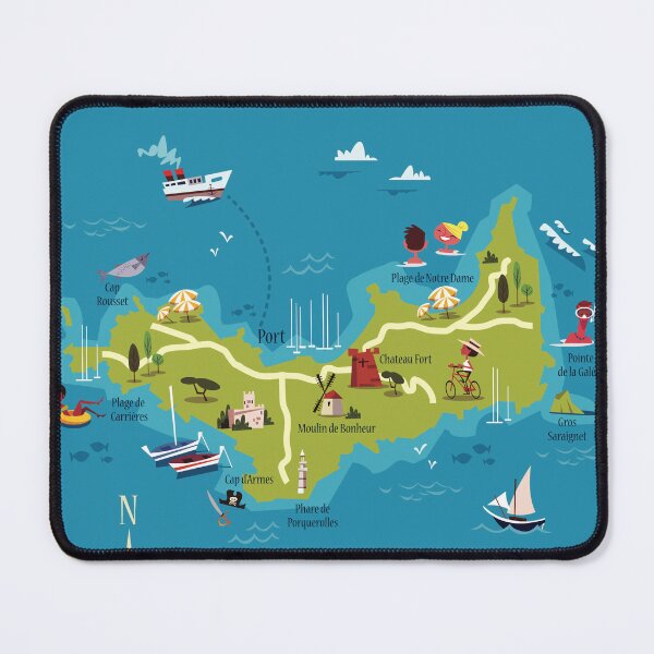 Item preview, Ile de Porquerolles Map  designed and sold by GAGodel.