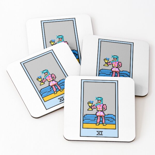 Item preview, Wait, is this pixel art tarot? White - Minor Arcana 'Page of Cups' (Design for T-shirt, stickers and other accessories) designed and sold by Pixel Waite.