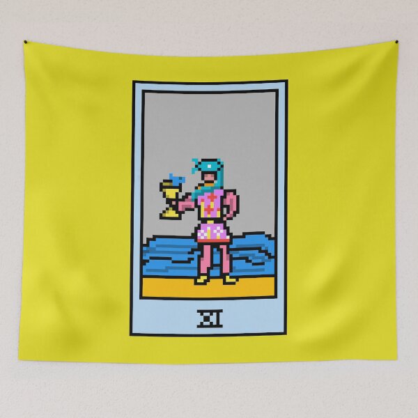 Item preview, Wait, is this pixel art tarot? Yellow - Minor Arcana 'Page of Cups' (Design for T-shirt, stickers and other accessories) designed and sold by Pixel Waite.