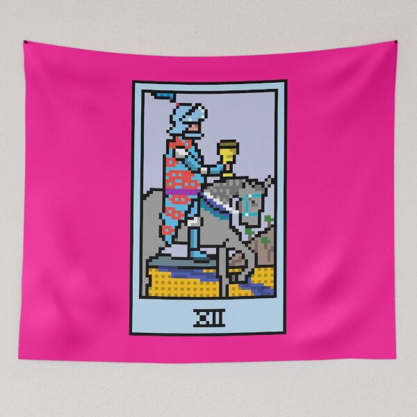 Item preview, Wait, is this pixel art tarot? Pink - Minor Arcana 'Knight of Cups' (Design for T-shirt, stickers and other accessories) designed and sold by Pixel Waite.