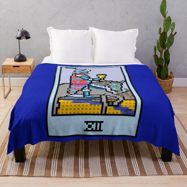 Item preview, Wait, is this pixel art tarot? Blue - Minor Arcana 'Knight of Cups' (Design for T-shirt, stickers and other accessories) designed and sold by Pixel Waite.