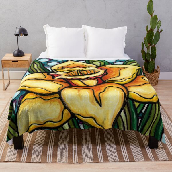 Item preview, Daffodil flower closeup, spring yellow single flower designed and sold by NadiaChevrel.