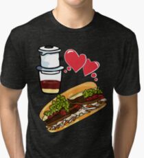 Coffee and banh mi - Vietnamese sandwich ca phe food asian beef vegetable healthy Tri-blend T-Shirt