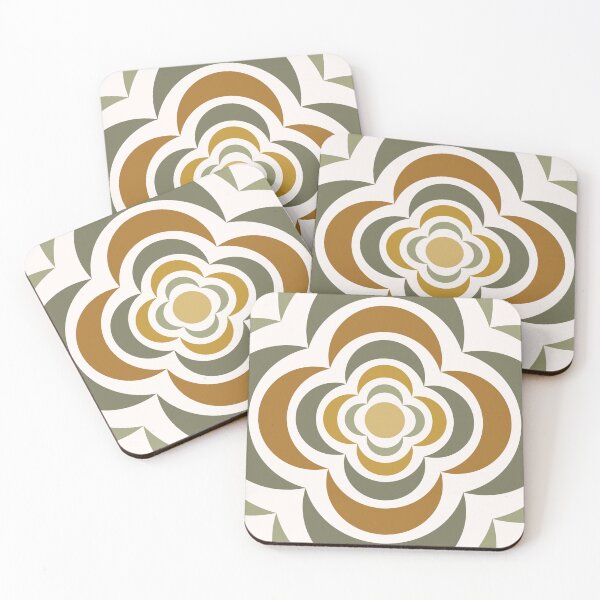 Item preview, Floral Abstract Shapes 15 in Retro Green Sage designed and sold by nineFlorals.