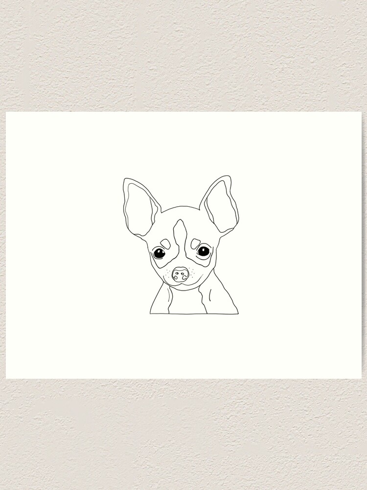 Chihuahua Drawing Art Print By Cassidycapri Redbubble