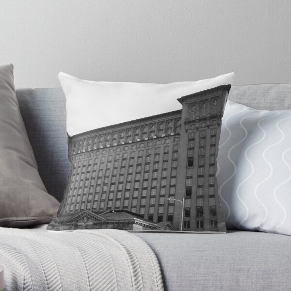 Detroit Train Station Throw Pillow
