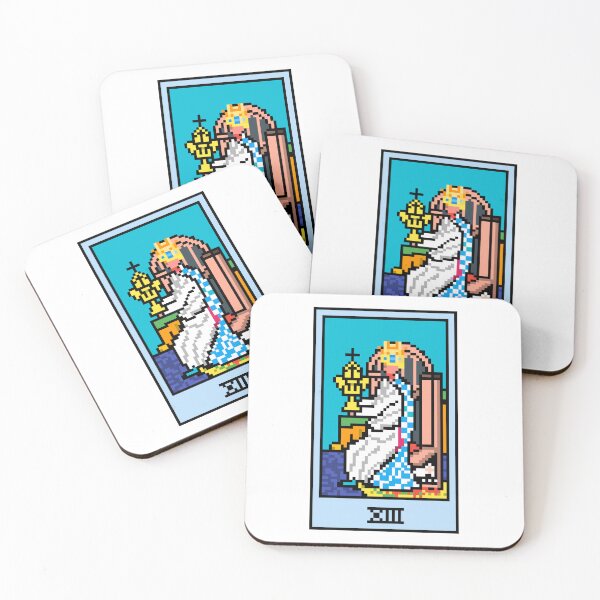 Item preview, Wait, is this pixel art tarot? White - Minor Arcana 'Queen of Cups' (Design for T-shirt, stickers and other accessories) designed and sold by Pixel Waite.