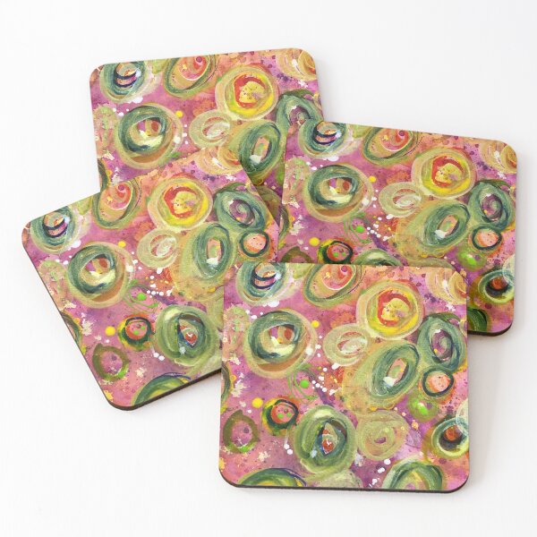 Item preview, Dancing Circles (Small). Vibrant Splattered Watercolours.  designed and sold by Angela Haig-Harrison.