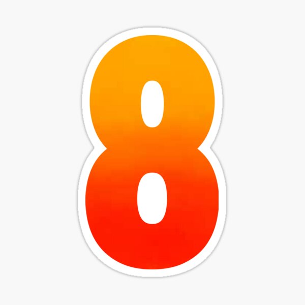 "General Sport Number 8 Eight" Sticker for Sale by agraenitapai Redbubble