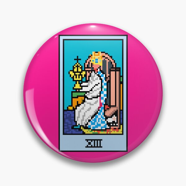 Item preview, Wait, is this pixel art tarot? Pink - Minor Arcana 'Queen of Cups' (Design for T-shirt, stickers and other accessories) designed and sold by Pixel Waite.