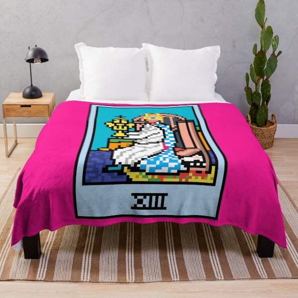 Item preview, Wait, is this pixel art tarot? Pink - Minor Arcana 'Queen of Cups' (Design for T-shirt, stickers and other accessories) designed and sold by Pixel Waite.