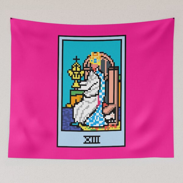 Item preview, Wait, is this pixel art tarot? Pink - Minor Arcana 'Queen of Cups' (Design for T-shirt, stickers and other accessories) designed and sold by Pixel Waite.