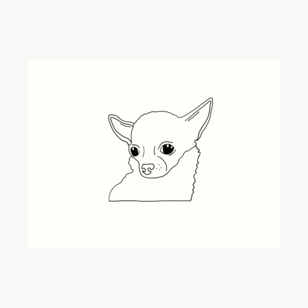 Chihuahua Puppy Drawing Art Print By Cassidycapri Redbubble