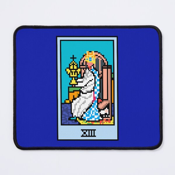 Item preview, Wait, is this pixel art tarot? Blue - Minor Arcana 'Queen of Cups' (Design for T-shirt, stickers and other accessories) designed and sold by Pixel Waite.